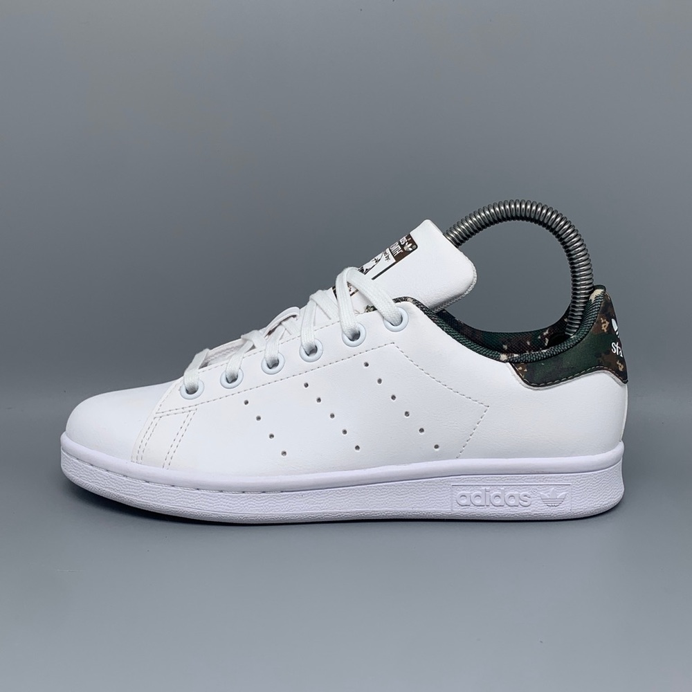 Adidas Stan Smith J ID7219 White Camo Shoes Youth Sz 4 EU 36 - Picture 9 of 11